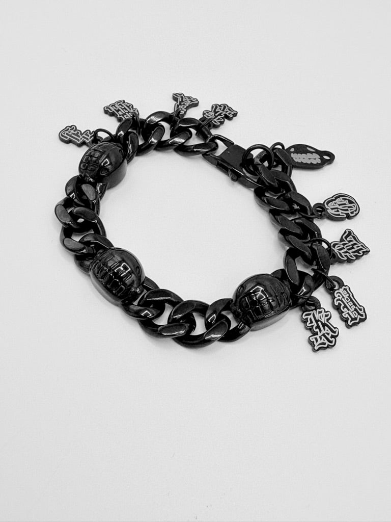 FACE BRACELET BLACK METAL