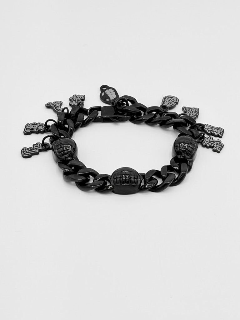 FACE BRACELET BLACK METAL